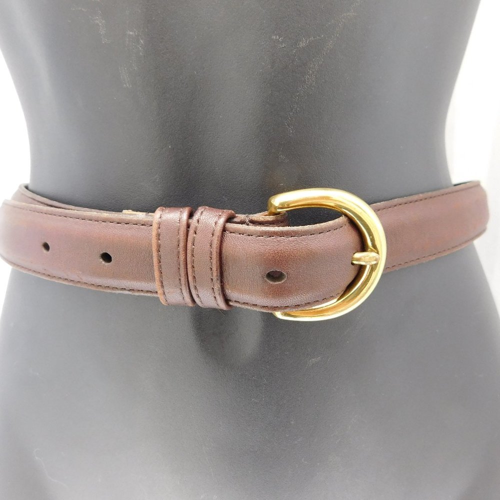 VINTAGE COACH BROWN GLOVE LEATHER BELT - Picture 2 of 8
